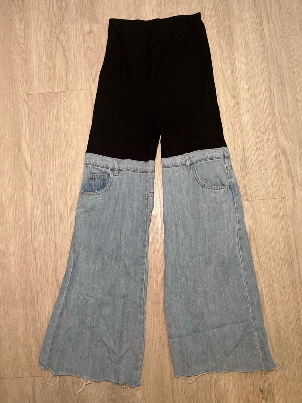 Flared Denim Leggings Large